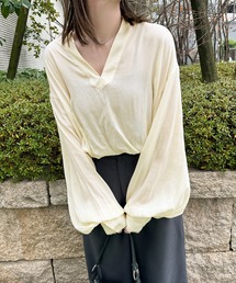 select MOCA by son | キーネックボリュームスリーブオーバーブラウス(シャツ/ブラウス)