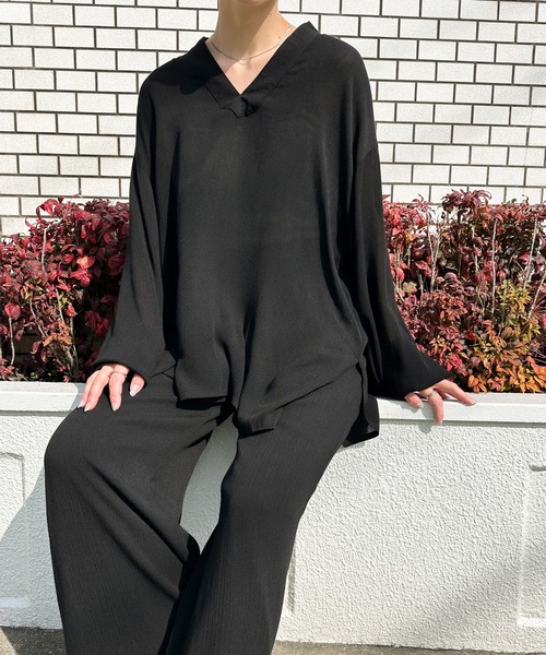 select MOCA by son(セレクトモカバイソン)の「キーネックボリュームスリーブオーバーブラウス(シャツ/ブラウス・レディース・ブラック/アイボリー/ライトグリーン/ブラウン・FREE)」の22枚目の写真