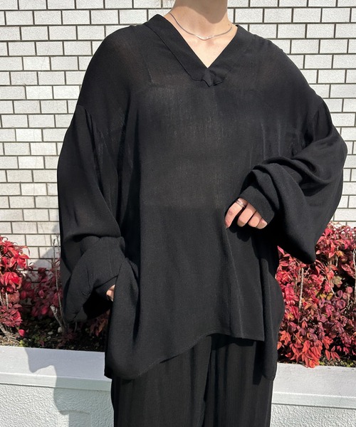 select MOCA by son(セレクトモカバイソン)の「キーネックボリュームスリーブオーバーブラウス(シャツ/ブラウス・レディース・ブラック/アイボリー/ライトグリーン/ブラウン・FREE)」の18枚目の写真