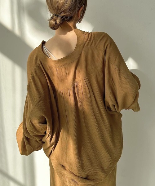 select MOCA by son(セレクトモカバイソン)の「キーネックボリュームスリーブオーバーブラウス(シャツ/ブラウス・レディース・ブラック/アイボリー/ライトグリーン/ブラウン・FREE)」の11枚目の写真