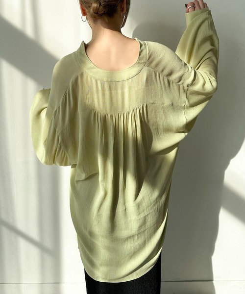 select MOCA by son(セレクトモカバイソン)の「キーネックボリュームスリーブオーバーブラウス(シャツ/ブラウス・レディース・ブラック/アイボリー/ライトグリーン/ブラウン・FREE)」の15枚目の写真