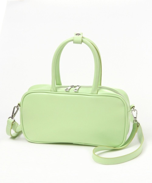 LAKOLE(ラコレ)の「スクエアボストンショルダーバッグ / 102105(ショルダーバッグ・レディース・ブラック/ライトグリーン/シルバー・FREE)」の1枚目の写真