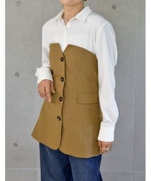 [神山まりあさん着用][2024SS COLLECTION]ライトツイルベアボタンコンパクトビスチェ