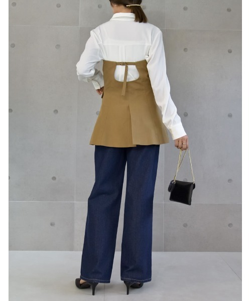 Re:EDIT（リエディ）の「[神山まりあさん着用][2024SS COLLECTION]ライトツイルベアボタンコンパクトビスチェ（ベスト・レディース・ベージュ/アイボリー/ブラック/グレー・MEDIUM/LARGE）」の17枚目の写真