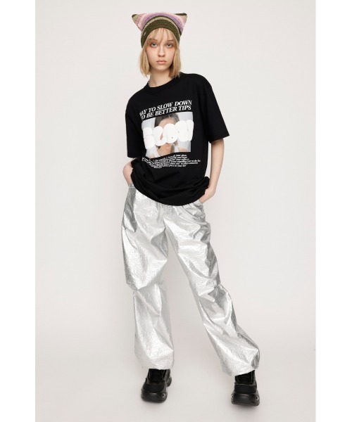 SLY（スライ）の「【再入荷】PUFFER LOGO T/SH パッファー ロゴ Tシャツ（Tシャツ/カットソー・レディース・ブラック/ブルー/杢グレー/ホワイト/グリーン・FREE）」の6枚目の写真