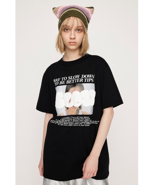 SLY（スライ）の「【再入荷】PUFFER LOGO T/SH パッファー ロゴ Tシャツ（Tシャツ/カットソー・レディース・ブラック/ブルー/杢グレー/ホワイト/グリーン・FREE）」の7枚目の写真