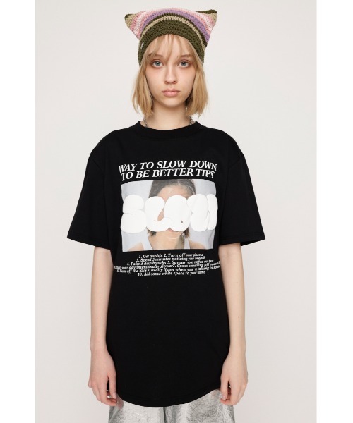 SLY（スライ）の「【再入荷】PUFFER LOGO T/SH パッファー ロゴ Tシャツ（Tシャツ/カットソー・レディース・ブラック/ブルー/杢グレー/ホワイト/グリーン・FREE）」の9枚目の写真