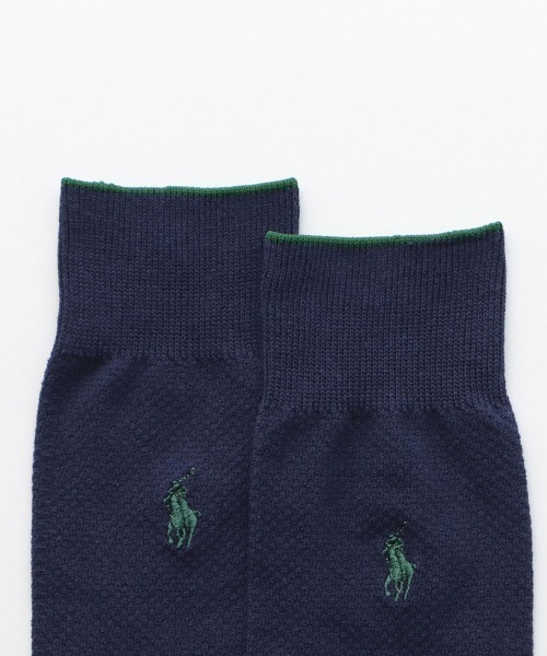 POLO RALPH LAUREN(ポロ ラルフ ローレン)の「POLO RALPH LAUREN メンズ オーガニックコットン混 カノコ ワンポイント クルーソックス 02012456(ソックス/靴下・メンズ・ブラック/ライトグレー/ダークネイビー/レッド/ホワイト/ブルー系その他/ピンク/エメラルド・25-27CM)」の10枚目の写真