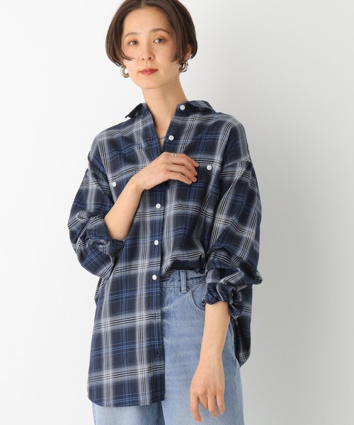 LEPSIM(レプシィム)の「チェックシャツ 994332(シャツ/ブラウス・レディース・ネイビー/ブラック/ライトブルー/オフホワイト・FREE)」の13枚目の写真