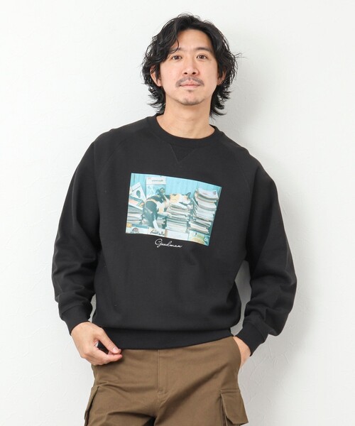 NOLLEY'S goodman（ノーリーズグッドマン）の「GOODMAN 10oz フォトプリント ラグランスウェット（スウェット・メンズ・グレー系その他/ブラック系その他/グレー/ブラック・M/L）」の6枚目の写真