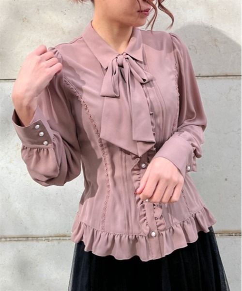 axes femme（アクシーズファム）の「バックレースアップブラウス