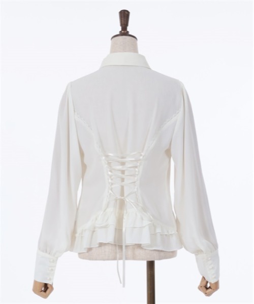 axes femme（アクシーズファム）の「バックレースアップブラウス
