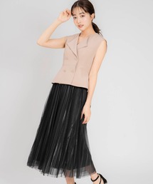 【Noela×LANTINAMコラボ】ペプラムジレ×パターンチュールスカート