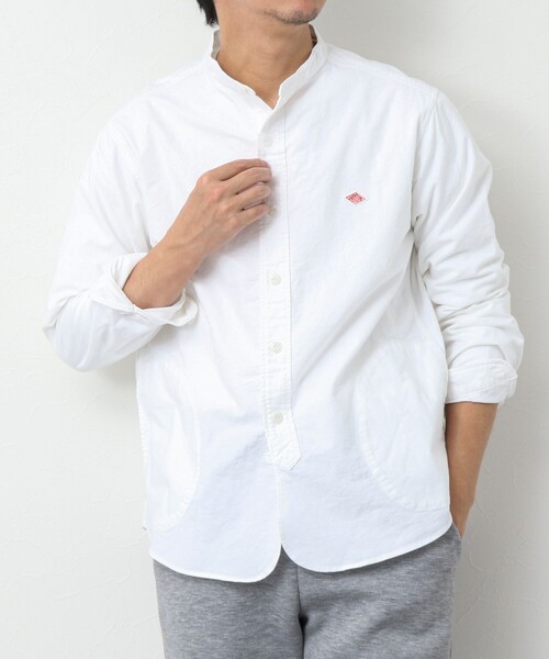 DANTON（ダントン）の「【DANTON/ダントン】SOX BAND COLLAR SHIRT L/S バンドカラーシャツ（シャツ/ブラウス・メンズ・ホワイト/キナリ/ブルー・38/40/42/44）」の4枚目の写真