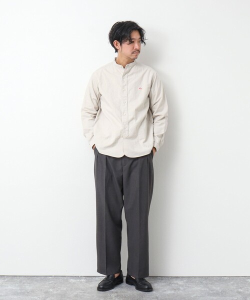 DANTON（ダントン）の「【DANTON/ダントン】SOX BAND COLLAR SHIRT L/S バンドカラーシャツ（シャツ/ブラウス・メンズ・ホワイト/キナリ/ブルー・38/40/42/44）」の15枚目の写真