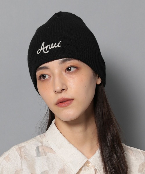 Anui（アニュイ）の「【UNISEX】レタリングロゴビーニー（ニットキャップ/ビーニー・レディース・ブラック/グレー・FREE）」の5枚目の写真