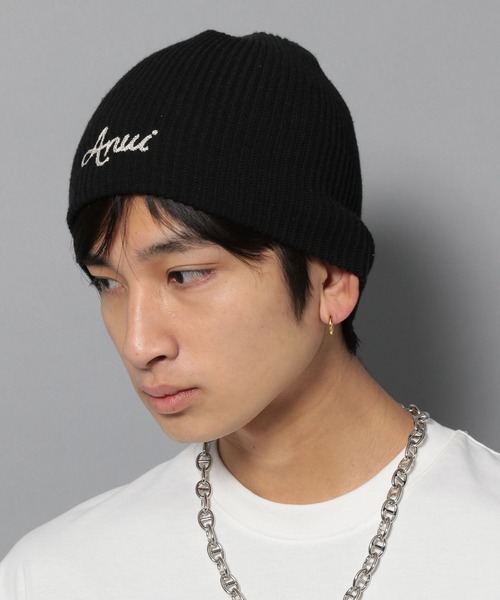 Anui（アニュイ）の「【UNISEX】レタリングロゴビーニー（ニットキャップ/ビーニー・レディース・ブラック/グレー・FREE）」の6枚目の写真