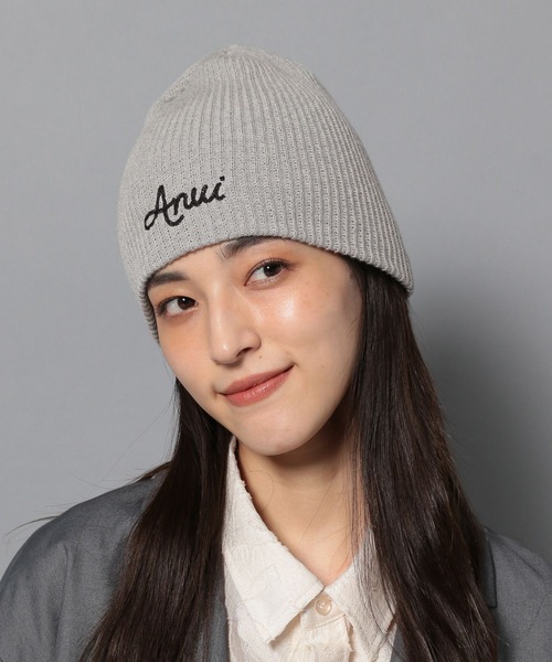 Anui（アニュイ）の「【UNISEX】レタリングロゴビーニー（ニットキャップ/ビーニー・レディース・ブラック/グレー・FREE）」の7枚目の写真