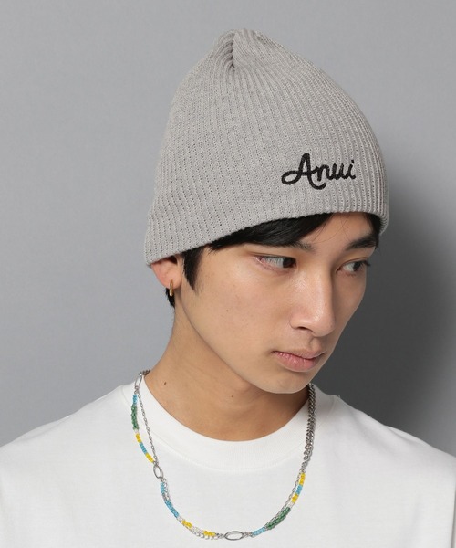 Anui（アニュイ）の「【UNISEX】レタリングロゴビーニー（ニットキャップ/ビーニー・レディース・ブラック/グレー・FREE）」の8枚目の写真