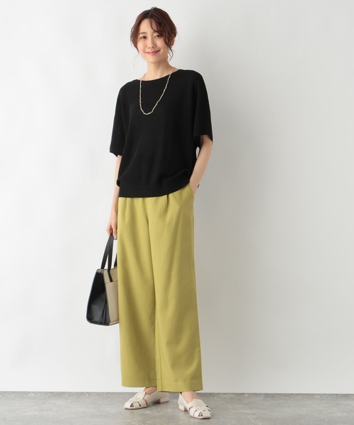 GLOBAL WORK(グローバルワーク)の「お手入れらくらくリネンイージーパンツ/975447(その他パンツ・レディース・ブラック/グレイッシュベージュ/チャコールグレー/イエロー系4/ブルー/モカ・SMALL/MEDIUM/LARGE)」の18枚目の写真