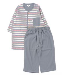 DAKS（ダックス）の「【DAKS】クレープボーダー/無地　6分袖・7分丈パンツ　パジャマ（ルームウェア/パジャマ）」