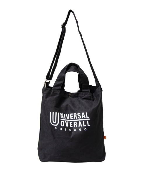 UNIVERSAL OVERALL(ユニバーサルオーバーオール)の「UNIVERSAL OVERALL SOUVENIR COTTON 2WAY TOTE(トートバッグ・メンズ・ホワイト/ブラック・FREE)」の2枚目の写真