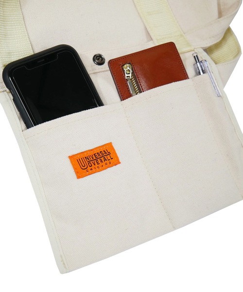 UNIVERSAL OVERALL(ユニバーサルオーバーオール)の「UNIVERSAL OVERALL SOUVENIR COTTON 2WAY TOTE(トートバッグ・メンズ・ホワイト/ブラック・FREE)」の8枚目の写真