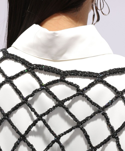 HARE（ハレ）の「スパンコールメッシュフリンジニット(HARE)（ニット/セーター・レディース・ブラック/レッド・FREE）」の16枚目の写真