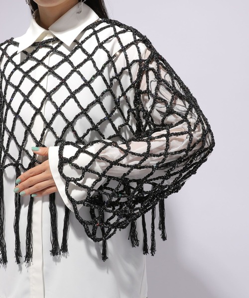 HARE（ハレ）の「スパンコールメッシュフリンジニット(HARE)（ニット/セーター・レディース・ブラック/レッド・FREE）」の19枚目の写真