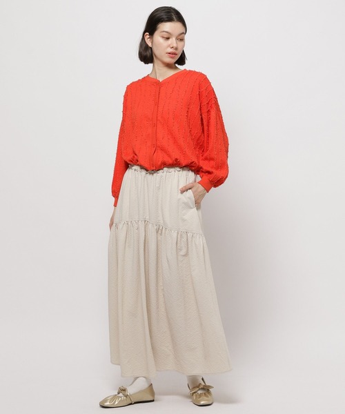 niko and...（ニコアンド）の「カットフリンジカーディガン（カーディガン/ボレロ・レディース・ブラック/レッド/アイボリー・FREE）」の6枚目の写真