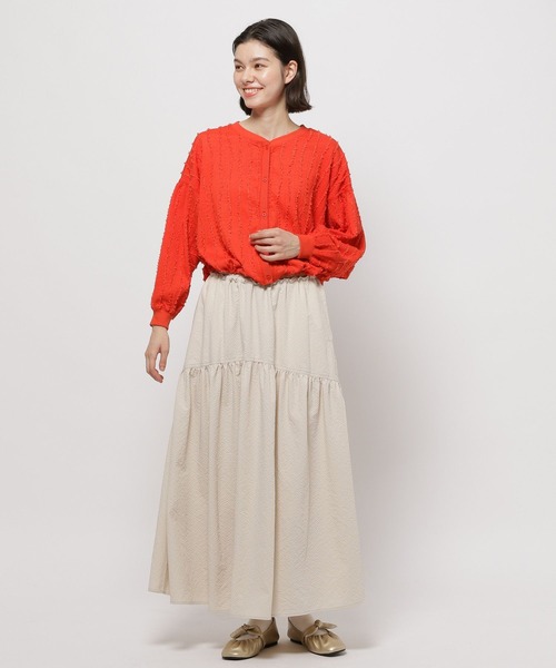 niko and...（ニコアンド）の「カットフリンジカーディガン（カーディガン/ボレロ・レディース・ブラック/レッド/アイボリー・FREE）」の7枚目の写真