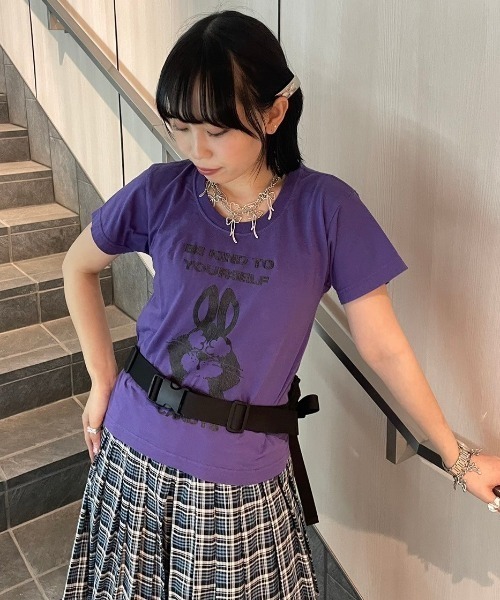 Candy Stripper（キャンディストリッパー）の「NO BAD DAYS Tシャツ（Tシャツ/カットソー・レディース・オフホワイト/ブラック/ライトブルー/パープル・3/2/1）」の11枚目の写真