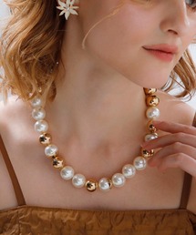 JewCas（ジュアキャス）の「JewCas ビックパール＆ゴールド　コンビネーションBig Acorn ネックレス[JC4646]（ネックレス）」