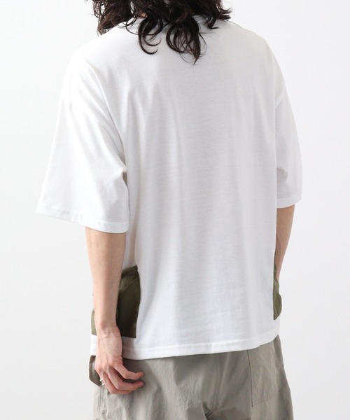FUNALIVE(ファンアライブ)の「ナイロンポケット スピンドル付き Tシャツ 半袖(Tシャツ/カットソー・メンズ・オフホワイト/オリーブ/ブラック・LL/L/M)」の6枚目の写真