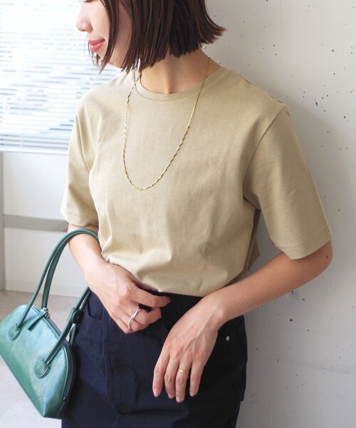 SHIPS(シップス)の「〈手洗い可能〉ベーシック TEE(Tシャツ/カットソー・レディース・ダークグレー/ピンク/ベージュ/ホワイト/レッド・ONE SIZE)」の3枚目の写真