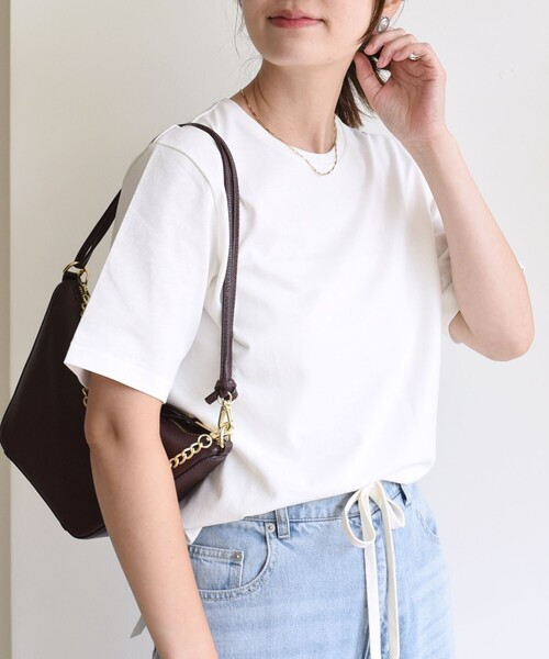 SHIPS(シップス)の「〈手洗い可能〉ベーシック TEE(Tシャツ/カットソー・レディース・ダークグレー/ピンク/ベージュ/ホワイト/レッド・ONE SIZE)」の2枚目の写真