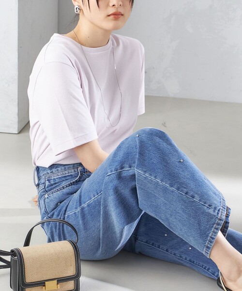 SHIPS(シップス)の「〈手洗い可能〉ベーシック TEE(Tシャツ/カットソー・レディース・ダークグレー/ピンク/ベージュ/ホワイト/レッド・ONE SIZE)」の4枚目の写真