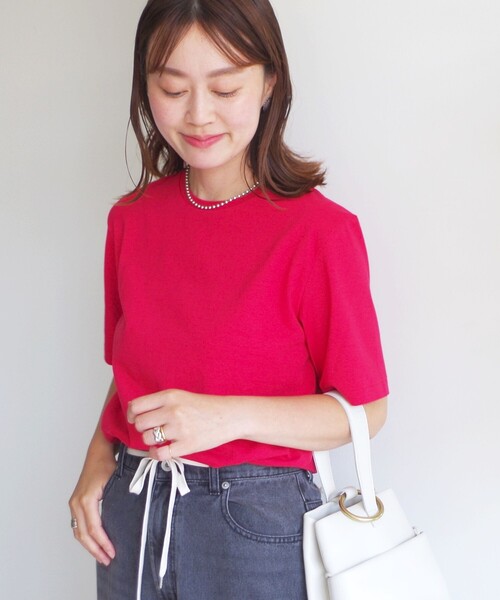 SHIPS(シップス)の「〈手洗い可能〉ベーシック TEE(Tシャツ/カットソー・レディース・ダークグレー/ピンク/ベージュ/ホワイト/レッド・ONE SIZE)」の19枚目の写真