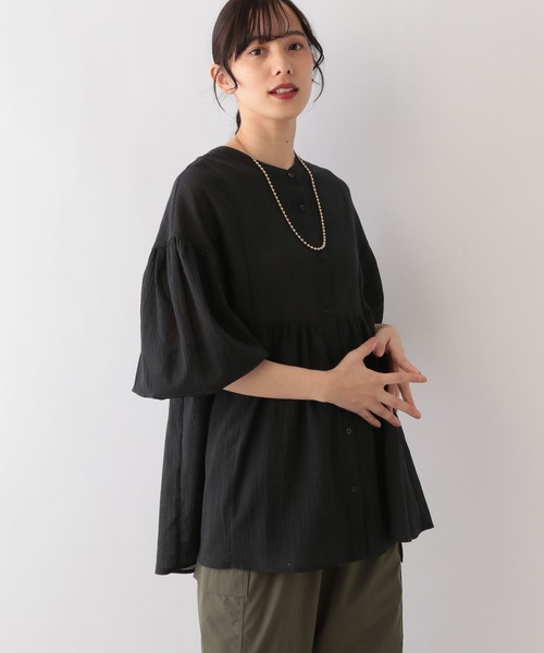 GLOBAL WORK(グローバルワーク)の「エアリーボイルペプラムブラウス/996868(シャツ/ブラウス・レディース・ラベンダー/ライトグリーン系3/ブルー系5/ブラック/オフホワイト/ブラウン・FREE)」の13枚目の写真
