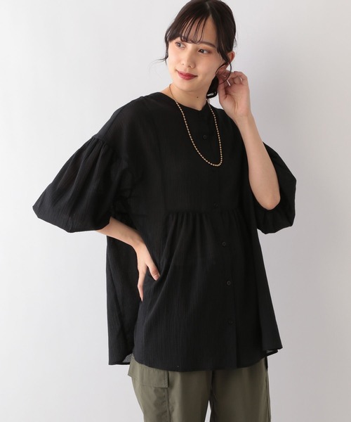 GLOBAL WORK(グローバルワーク)の「エアリーボイルペプラムブラウス/996868(シャツ/ブラウス・レディース・ラベンダー/ライトグリーン系3/ブルー系5/ブラック/オフホワイト/ブラウン・FREE)」の14枚目の写真