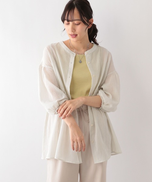 GLOBAL WORK(グローバルワーク)の「エアリーボイルペプラムブラウス/996868(シャツ/ブラウス・レディース・ラベンダー/ライトグリーン系3/ブルー系5/ブラック/オフホワイト/ブラウン・FREE)」の18枚目の写真