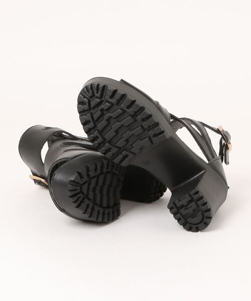 セール】厚底 カットアウト オープントゥ サンダル ブーツ