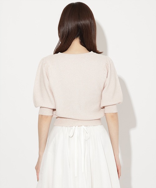 WILLSELECTION（ウィルセレクション）の「リボンラメニットプルオーバー（ニット/セーター・レディース・ピンク/ホワイト×ブラック/ブラック/オフホワイト・FREE）」の8枚目の写真