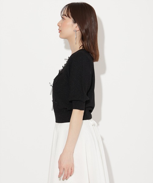 WILLSELECTION（ウィルセレクション）の「リボンラメニットプルオーバー（ニット/セーター・レディース・ピンク/ホワイト×ブラック/ブラック/オフホワイト・FREE）」の18枚目の写真