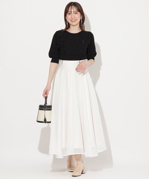 WILLSELECTION（ウィルセレクション）の「リボンラメニットプルオーバー（ニット/セーター・レディース・ピンク/ホワイト×ブラック/ブラック/オフホワイト・FREE）」の13枚目の写真
