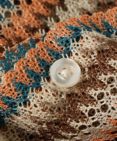 BEAMS HEART（ビームスハート）の「レース ストライプ オープンカラー シャツ（シャツ/ブラウス・メンズ・ブルー/ベージュ/ネイビー・MEDIUM/LARGE/SMALL）」の17枚目の写真