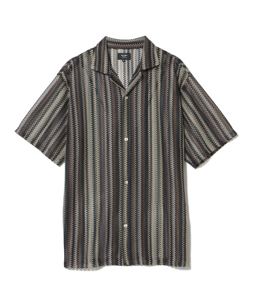 BEAMS HEART（ビームスハート）の「レース ストライプ オープンカラー シャツ（シャツ/ブラウス・メンズ・ブルー/ベージュ/ネイビー・MEDIUM/LARGE/SMALL）」の20枚目の写真