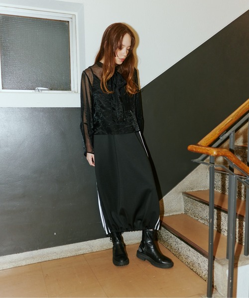 terrace(テラス)の「ドロストヘムジャージバルーンスカート(スカート・レディース・ブラック/レッド/ネイビー/グレー・MEDIUM)」の17枚目の写真