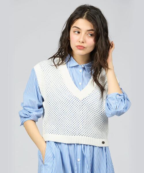 【セール】WV38 PULLOVER メッシュニットベスト（シャツ/ブラウス）｜To b. by agnes b.（トゥービーバイアニエスベー）