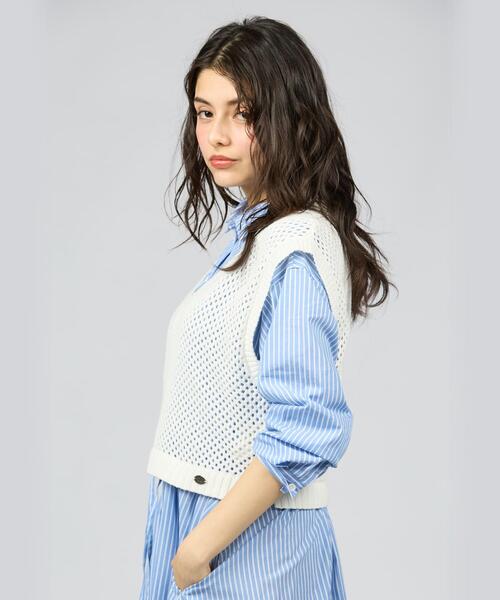 【セール】WV38 PULLOVER メッシュニットベスト（シャツ/ブラウス）｜To b. by agnes b.（トゥービーバイアニエスベー）